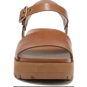 Schutz Wavy Platform Sandal Womens 8 Shoe Leather Buckle Slingback Ret $158